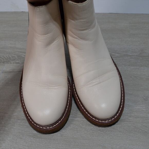J. Crew Crepe-sole Pull-on Boot Woman's Leather Dusty Ivory Size 8.5 - Picture 6 of 8